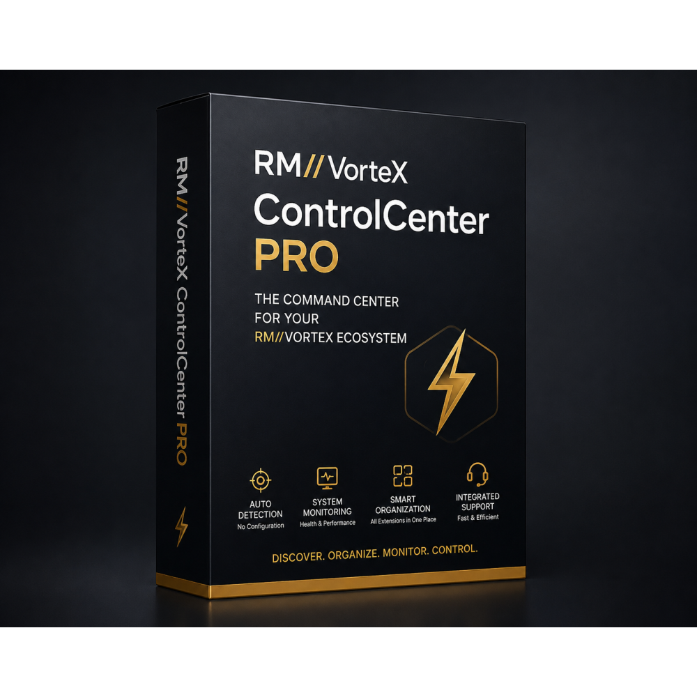 RM//VorteX ControlCenter PRO OpenCart ecosystem management dashboard